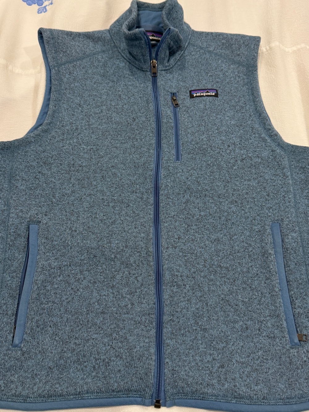 Patagonia Heathered Slate Blue Fleece Vest